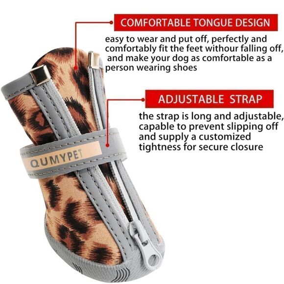 Leopard Print Little Dog Boots - Picture 7 of 8